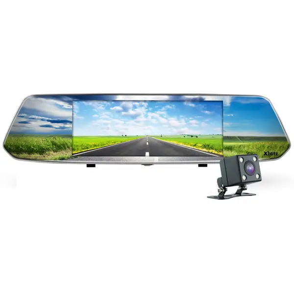 Xblitz Camera auto DVR Xblitz Park View 2, Dual fata/spate, oglinda LCD tactil 7.0, Full HD, Negru