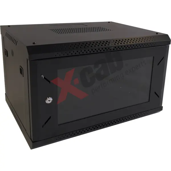 XCAB Cabinet metalic de perete 19, tip rack wallmount, 6U 600x600 mm, Xcab S, Negru