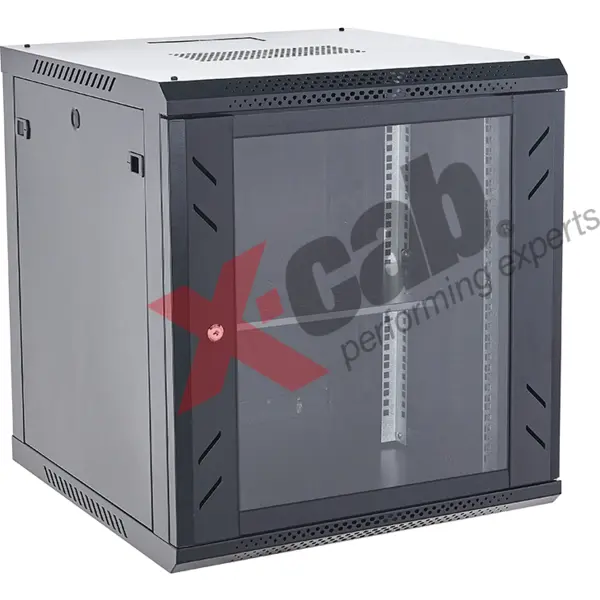 XCAB Cabinet metalic Xcab 12U45S.9004 12U, Wall mount, 600 x 450, Glass door, Negru