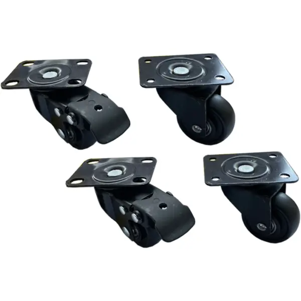 XCAB Set de patru roti pentru cabinete metalice rack, Xcab, Negru