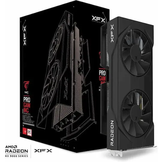 XFX Placa video XFX Radeon, RX 9060 XT, 16GB GDDR6, RX-96TSW16BQ, 128bit, 2780MHz / 20 Gbps, 2x DP, 1x HDMI, 2 fan, 2 slot, Negru