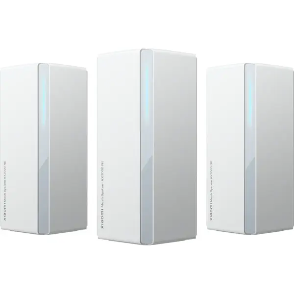 Xiaomi Sistem Mesh Wi-Fi Xiaomi DVB4486GL, AX3000, 2.4 GHz: 576 Mbps, 5 GHz: 2402 Mbps, Dual-band, Wi-Fi 6, 3 bucati, Alb
