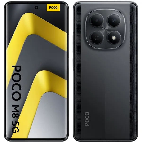 Xiaomi Telefon mobil Poco M8, 5G, 8GB RAM, 256GB, Dual SIM, Negru