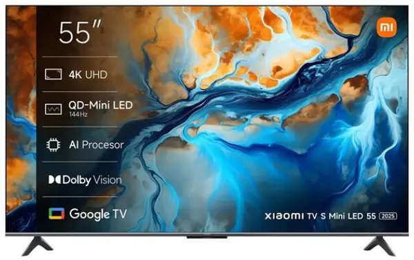 Xiaomi televizor smart - S Mini 55'', 4K, QD-Mini LED, HDR10+, 144Hz AMD FreeSync, 94% DCI-P3, Dolby Vision-Atmos 2x12,5W, gri închis