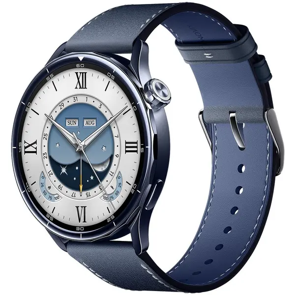 Xiaomi Xiaomi Watch S5 46mm Ceramic Blue, ceas inteligent pentru barbati si femei, ecran AMOLED de 1,48, monitorizare a ritmului cardiac si a somnului, autonomie de pana la 21 de zile