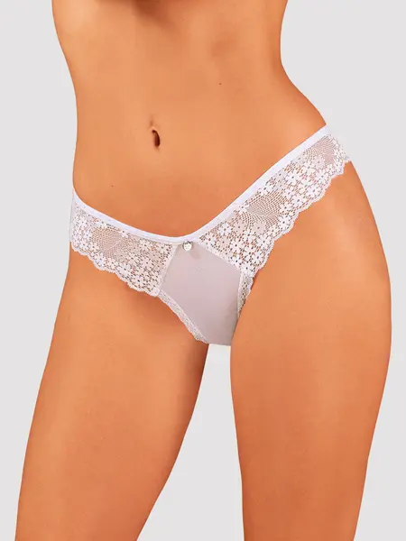 XL/2XL - Chilot brazilian din dantela Heavenlly w Alb