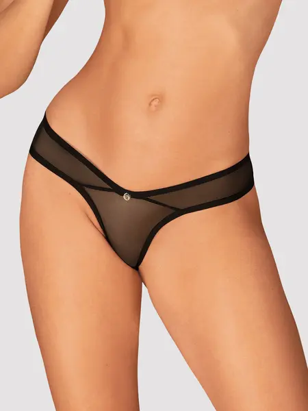 XL/2XL - Chilot incitant confectionat din tul Glandez Negru