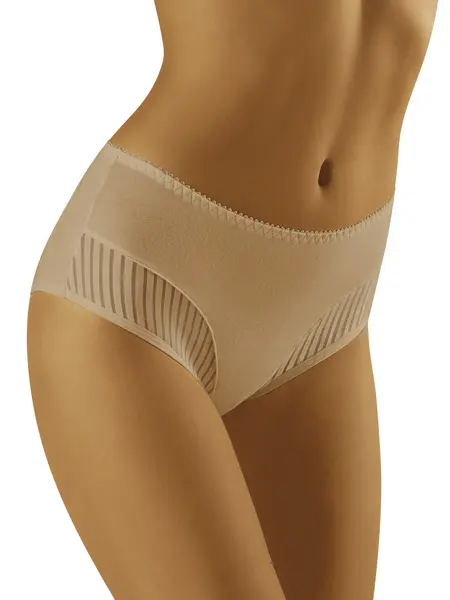 XL - Chilot clasic din bumbac cu insertii de dantela Eco-Qi Bej