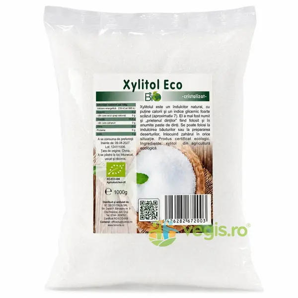 Xylitol Cristalizat Ecologic/Bio 1kg
