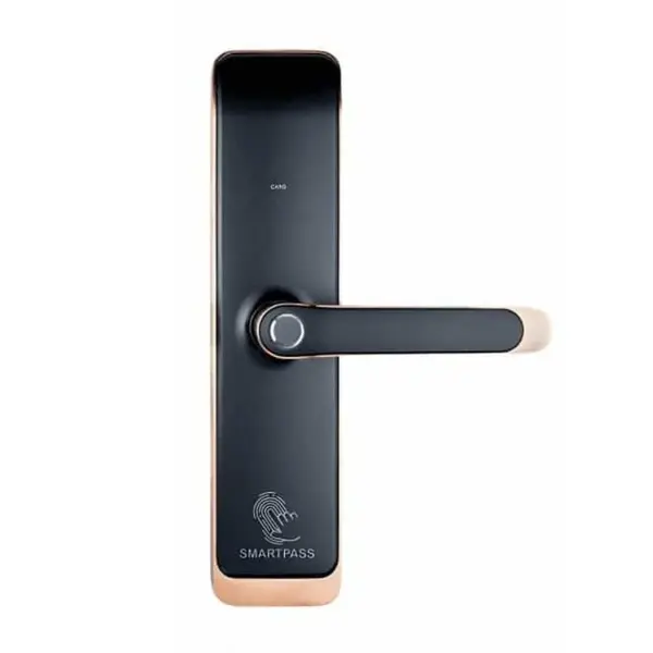 Yală Inteligentă Smartpass Tokyo Copper cu Amprentă, PIN, RFID, Bluetooth și Control WiFi prin TTLock, IP65, pentru Uși PVC, Aluminiu și Lemn