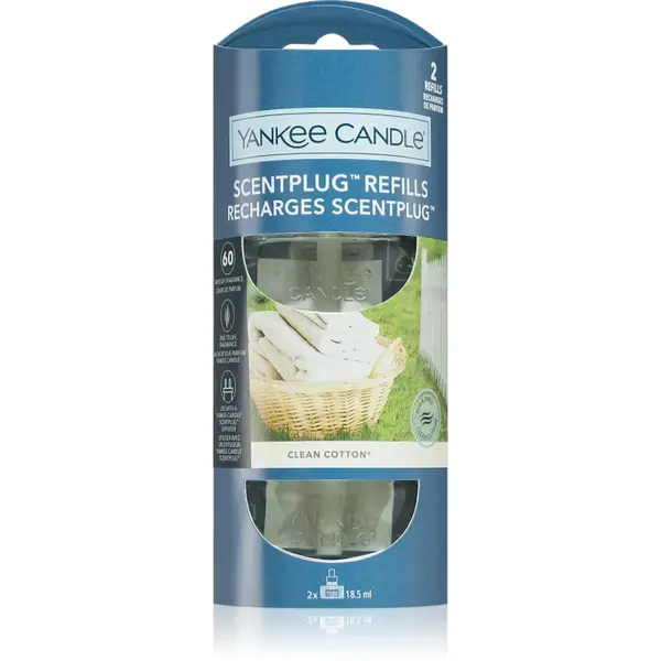 Yankee Candle Clean Cotton rezervă pentru difuzorul electric 2x18.5 ml