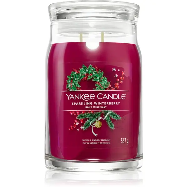 Yankee Candle Sparkling Winterberry lumânare parfumată Signature 567 g