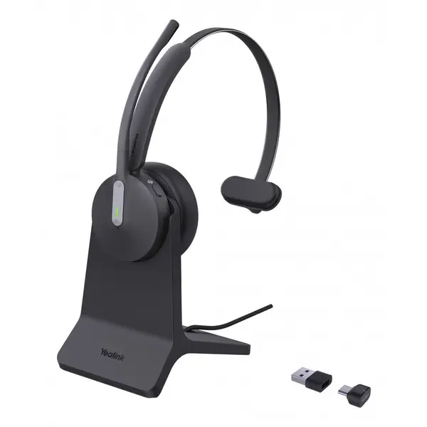 YEALINK Casti fara fir Yealink BH70 Mono Teams, Banda de fixare pe cap, Birou/Call center, USB-C/A, Bluetooth, Stand de incarcare, Negru