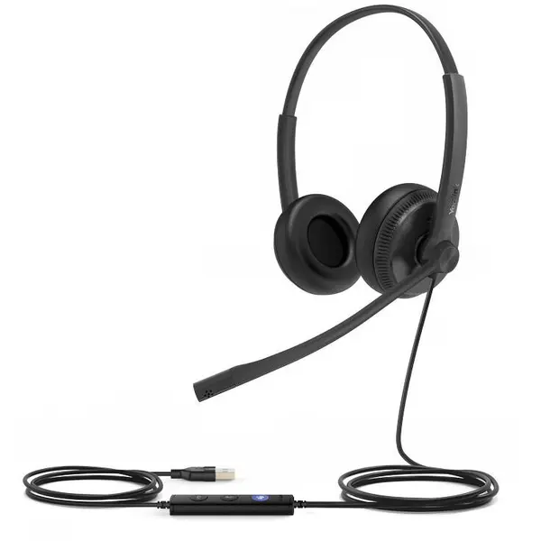 YEALINK Yealink UH34 Casti duble pentru ambele urechi cu conector USB pentru echipe