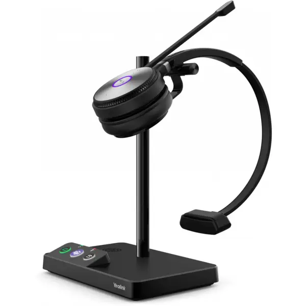 YEALINK Yealink WH62 Mono Teams Sistem personal de conferinte audio Fara fir Banda de fixare pe cap Birou/Call center Micro-USB Stand de incarcare Negru (1308000)