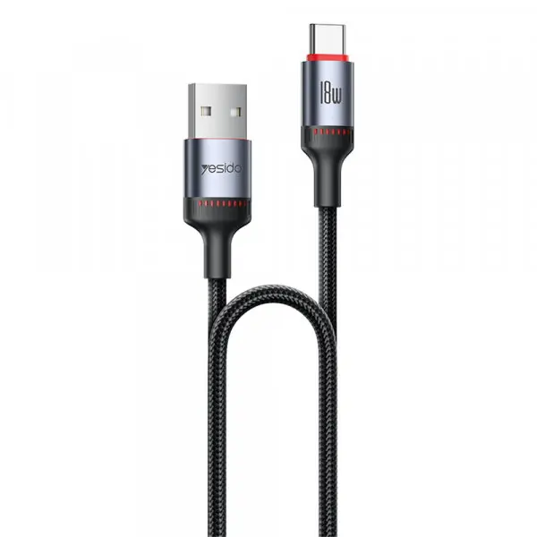 Yesido Cablu Date si Incarcare USB-A - USB-C Yesido CA130C, 18W, 2m, Negru
