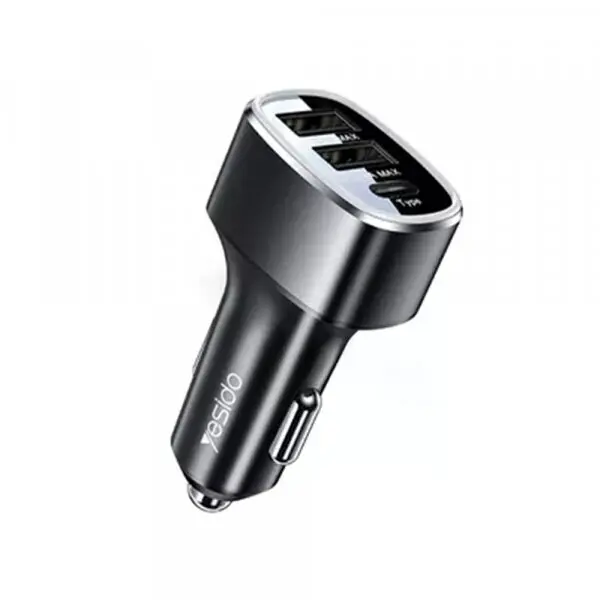 Yesido Incarcator Auto Yesido Y47, 49W, 3A, 2 x USB-A - 1 x USB-C, Negru