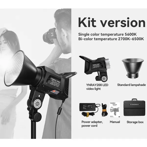 Yongnuo Kit Lampa Video LED COB 200W Smart YONGNUO YNRAY200 Bi-color 2700k 6500k