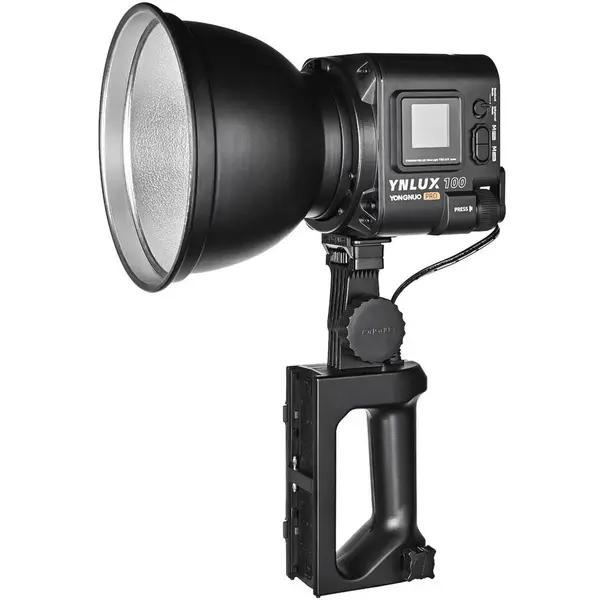 Yongnuo KIT Lampa Video LED Yongnuo LUX100 PRO cu hand grip NP-F si temperatura de culoare 2700K-65​00K