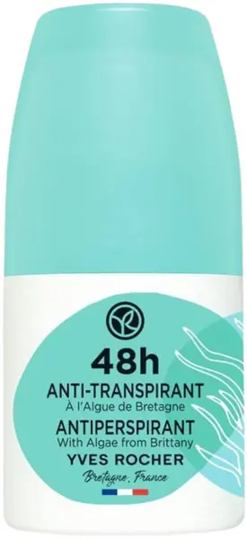 Yves Rocher Bain Nature Antiperspirant roll-on 48H, culoarea apei, 50 ml