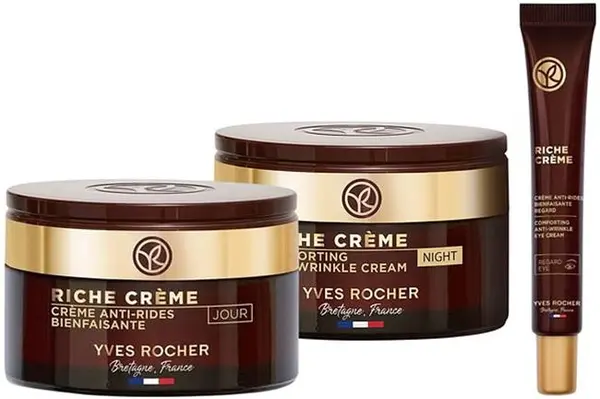 Yves Rocher Riche Creme - Cremă de zi, de noapte și de ochi, 2 х 50 + 14 ml