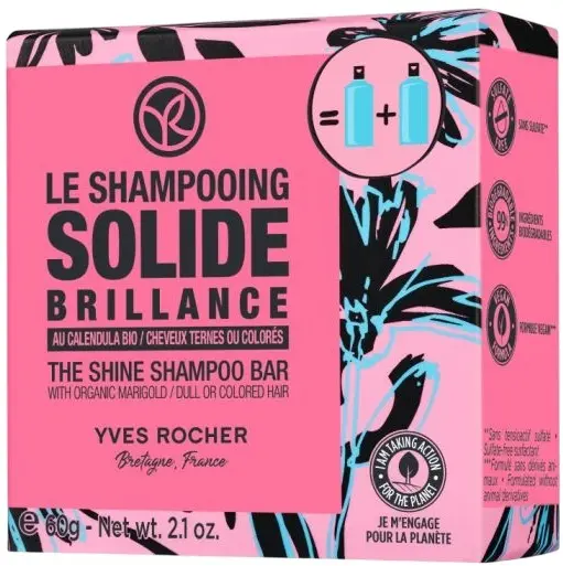 Yves Rocher Șampon solid pentru strălucire, 60 g
