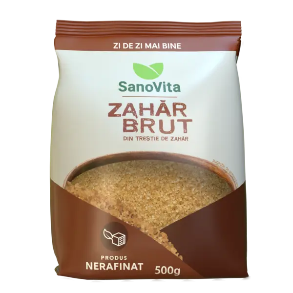 Zahar brut din trestie de zahar, 500g, SanoVita