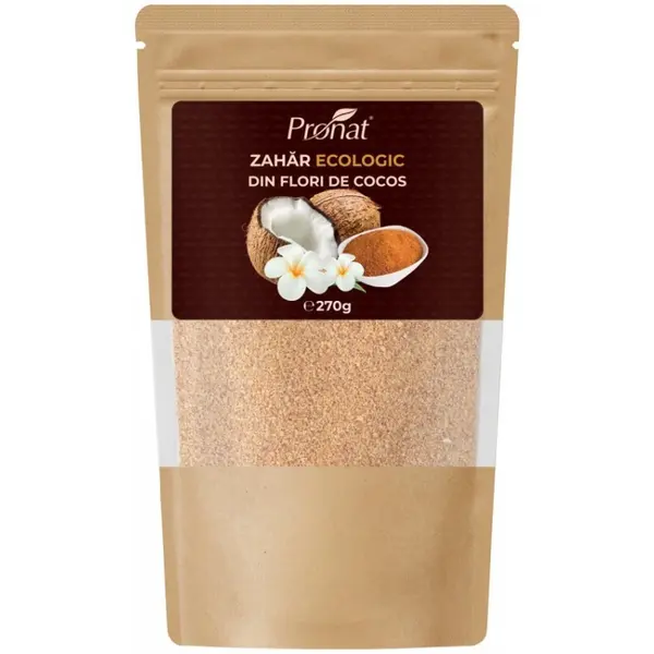 Zahar Ecologic din Flori de Cocos BIO, Pronat, 270 g