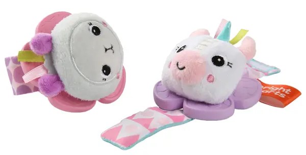 Zdrănitoare de mână Bright Starts - Wrist Pals Toy, Unicorn și lamă