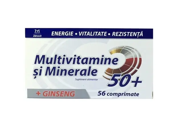 Zdrovit Multivitamine + Minerale cu Ginseng 50+ 56 comprimate