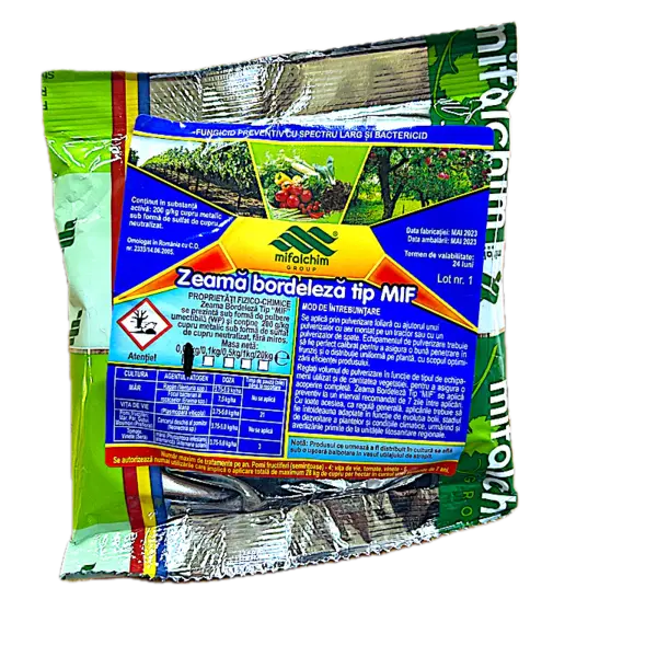 Zeama Bordeleza tip MIF 50 gr, fungicid de contact cupric, Mifalchim, mana (vita de vie, castraveti, tomate, ceapa), rapan (mar, par), monilioza (prun, cires, visin, piersic) - Default Title