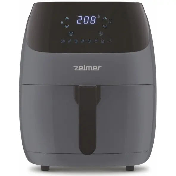 ZELMER Friteuza cu aer cald Zelmer ZAF5502G, 1500 w, invelis antiaderent, 5 l, touch control, timer pana la 60 minute, oprire automata, 8 programe presetate, temperatura pana la 200 grade, Gri antracit