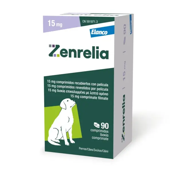 ZENRELIA, Supliment destinat cainilor predispusi la reactii alergice cutanate, 15 mg - 90 tablete