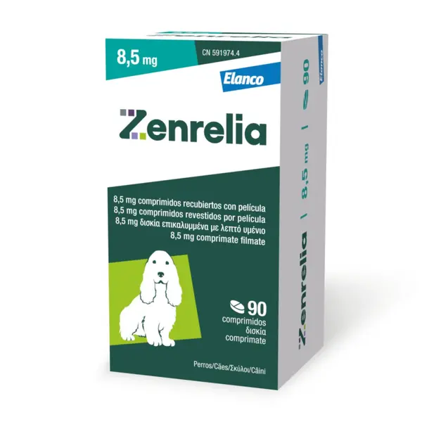 ZENRELIA, Supliment destinat cainilor predispusi la reactii alergice cutanate, 8.5 mg - 90 tablete
