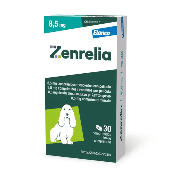 ZENRELIA, Supliment destinat cainilor predispusi la reactii alergice cutanate, 8.5 mg - 30 tablete