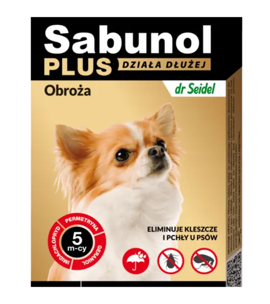 Zgarda antiparazitara caini , Sabunol Plus talie mica , 35 cm