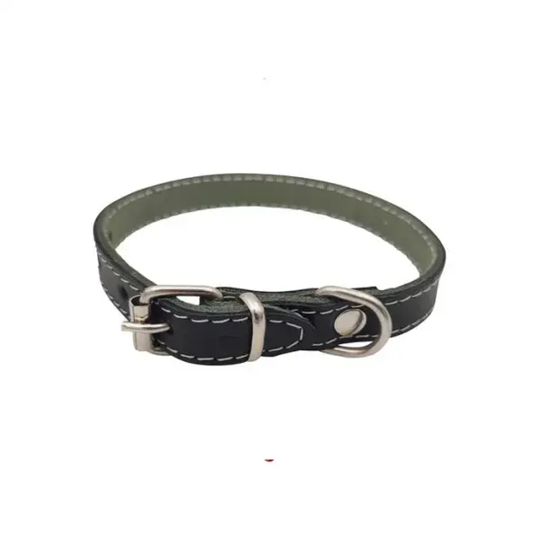 Zgarda din piele pentru caini Nr.1 Petro Neagra 1,5 x 35 cm