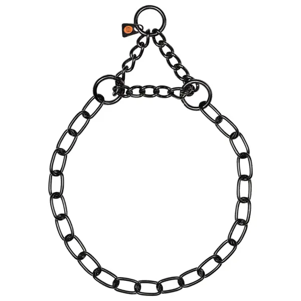 Zgarda lant din inox negru 3 mm talie medie - 55 cm