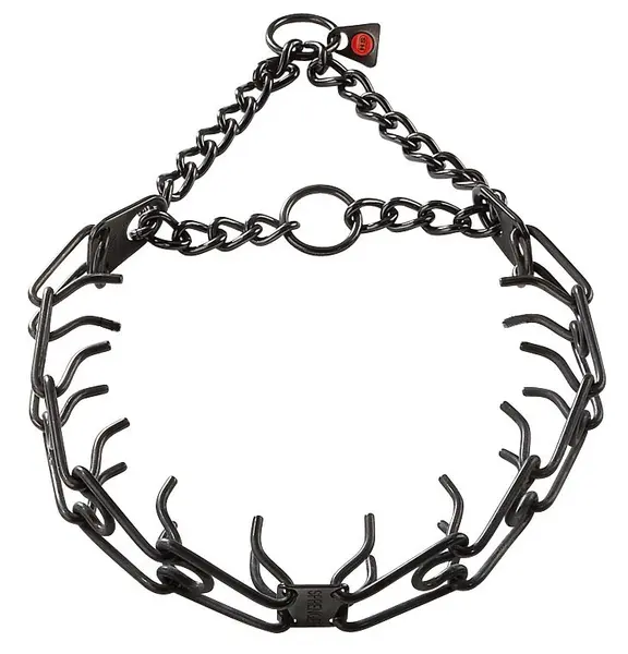 Zgarda otel inoxidabil negru pentru dresaj Hermann Sprenger - 58 cm