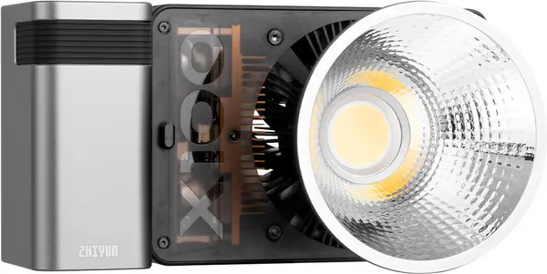 Zhiyun Molus X100 Combo Lampa LED Bi-Color, 100W, 2700K-6500K, 17032 Lux, Sistem Racire DynaVort, Baterie Grip si geanta incluse