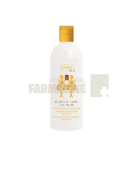 Ziaja Sampon & Gel de dus pentru copii cu aroma de prajituri si inghetata de vanilie 400 ml