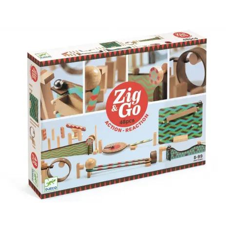 Zig & Go Djeco, set de constructie trasee, 48 piese