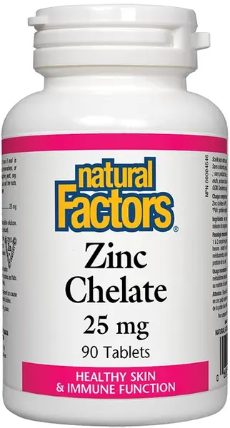 Zinc Chelate, 25 mg, 90 tablete, Natural Factors