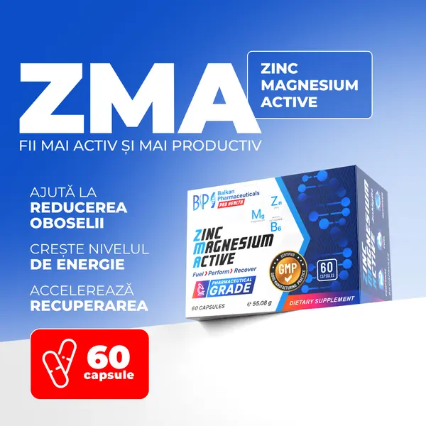 Zinc Magnesium Active, 60 caps.