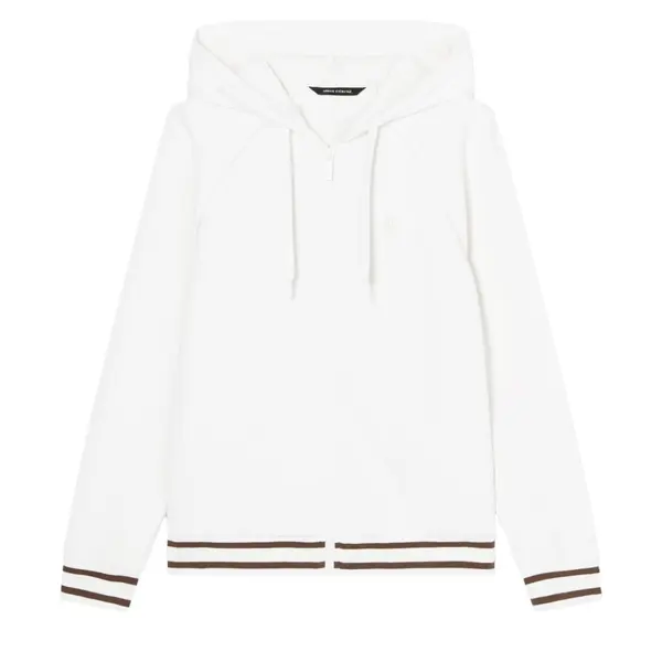 Zip up sweatshirt in technical fabric white M