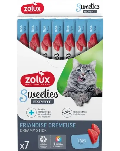 ZOLUX Recompensă cremoasă pentru pisici SWEETIES cu ton 7x14g