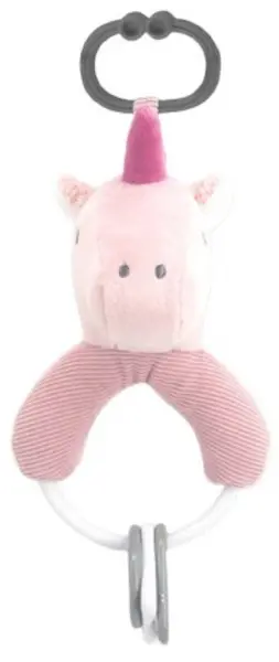 Zornăitoare pentru bebeluși cu figurine Lorelli - Unicorn, roz
