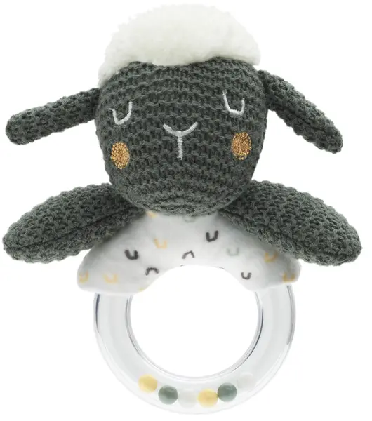 Zornăitoare pentru bebeluși cu inel KikkaBoo Sleepy Sheep