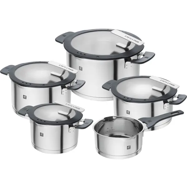 Zwilling Set de oale Zwilling, inox, compatibil inductie, cu capac, 5 piese, Inox
