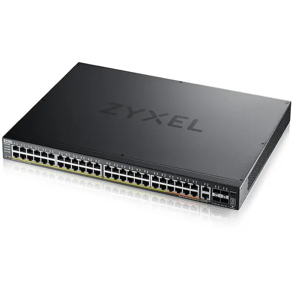 ZyXEL Switch ZyXEL XGS2220-54HP, 48 x RJ45 Gigabit Ethernet (10/100/1000), 216 Gbit/s, Negru